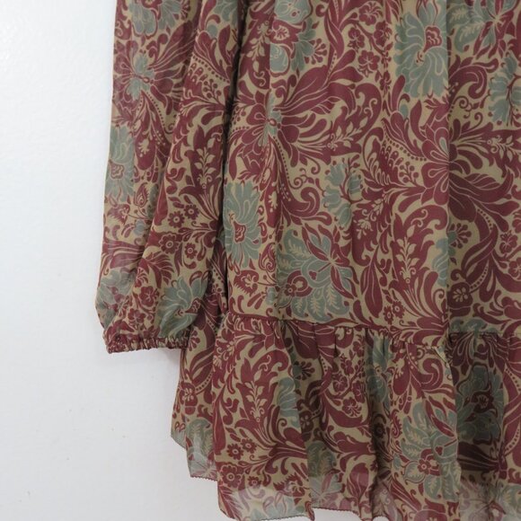 Wilfred Aritzia Size Small Tempest Mini Smocked Chiffon Mini Dress Floral Print - Picture 6 of 7
